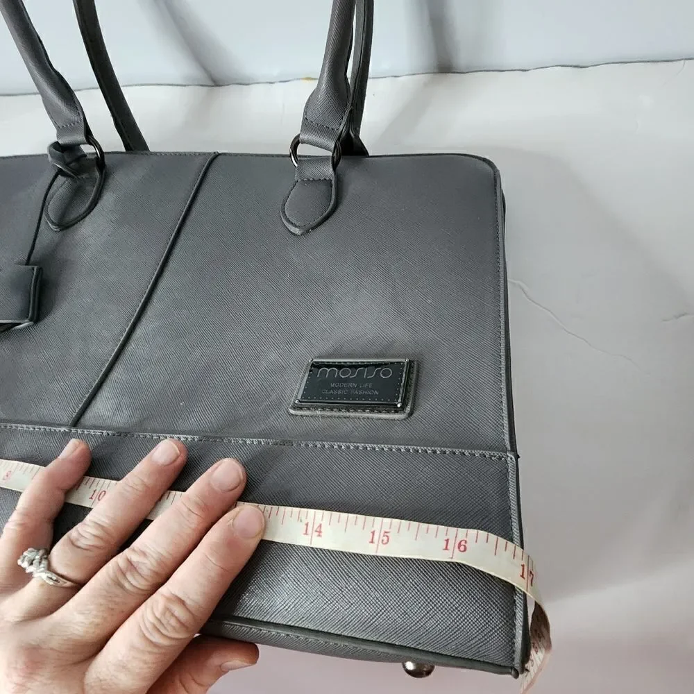 Mosiso modern life classic fashion gray messenger tote computer bag no strap